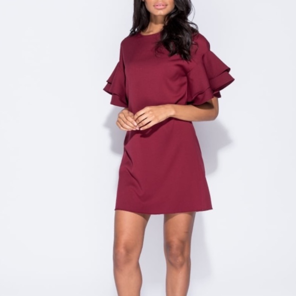 Drew Double Frill Sleeve Shift Dress